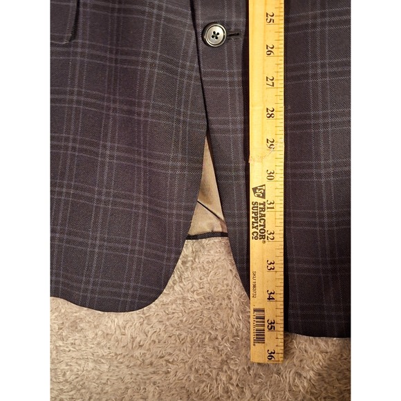 Hart Schaffner Marx Mens Blue Plaid Blazer Sport Coat Chest 44 in Union Made USA - Picture 6 of 13
